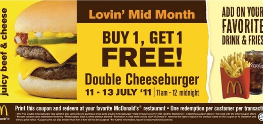 McDonald's Malaysia Double Cheese burgers promotion